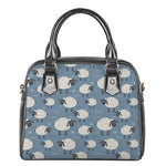 Happy Sheep Pattern Print Shoulder Handbag