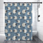Happy Sheep Pattern Print Shower Curtain