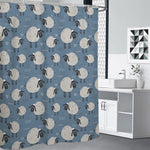 Happy Sheep Pattern Print Shower Curtain