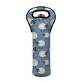 Happy Sheep Pattern Print Single Neoprene Wine Tote