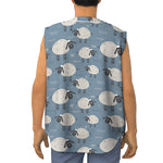 Happy Sheep Pattern Print Sleeveless Baseball Jersey