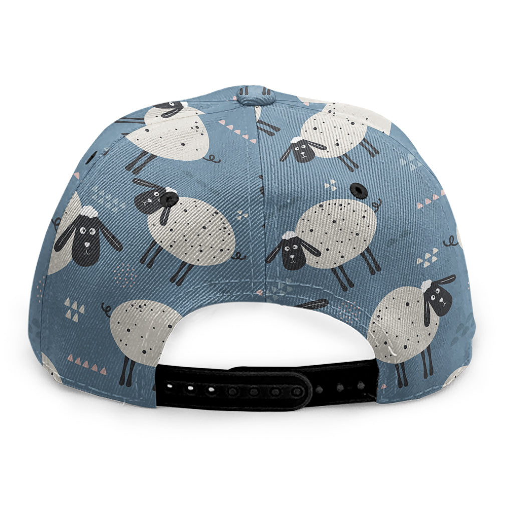 Happy Sheep Pattern Print Snapback Cap