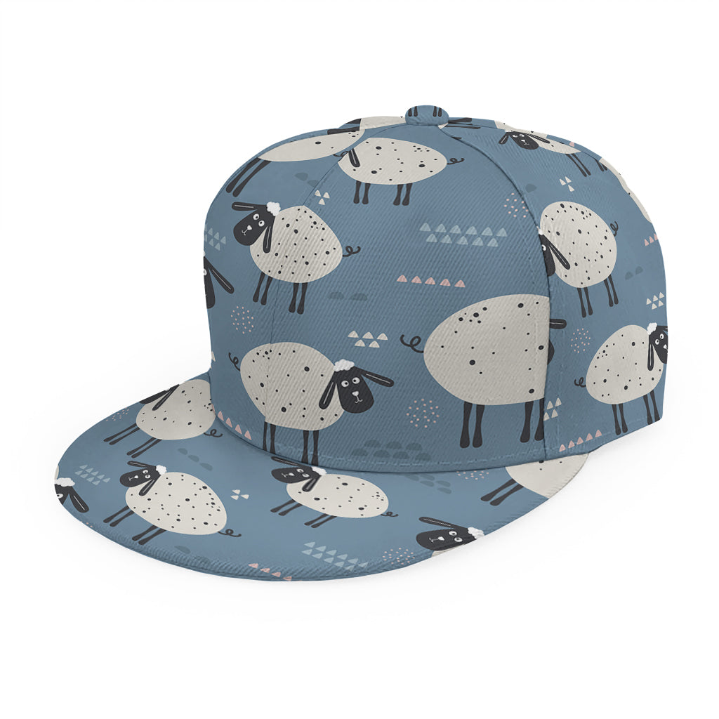 Happy Sheep Pattern Print Snapback Cap