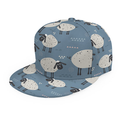 Happy Sheep Pattern Print Snapback Cap