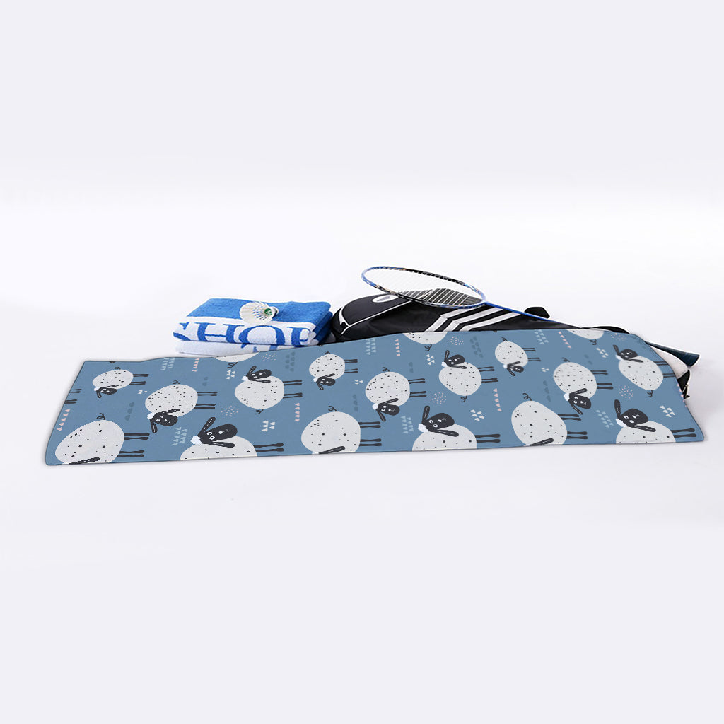 Happy Sheep Pattern Print Sports Towel