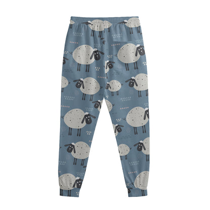 Happy Sheep Pattern Print Sweatpants