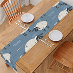 Happy Sheep Pattern Print Table Runner