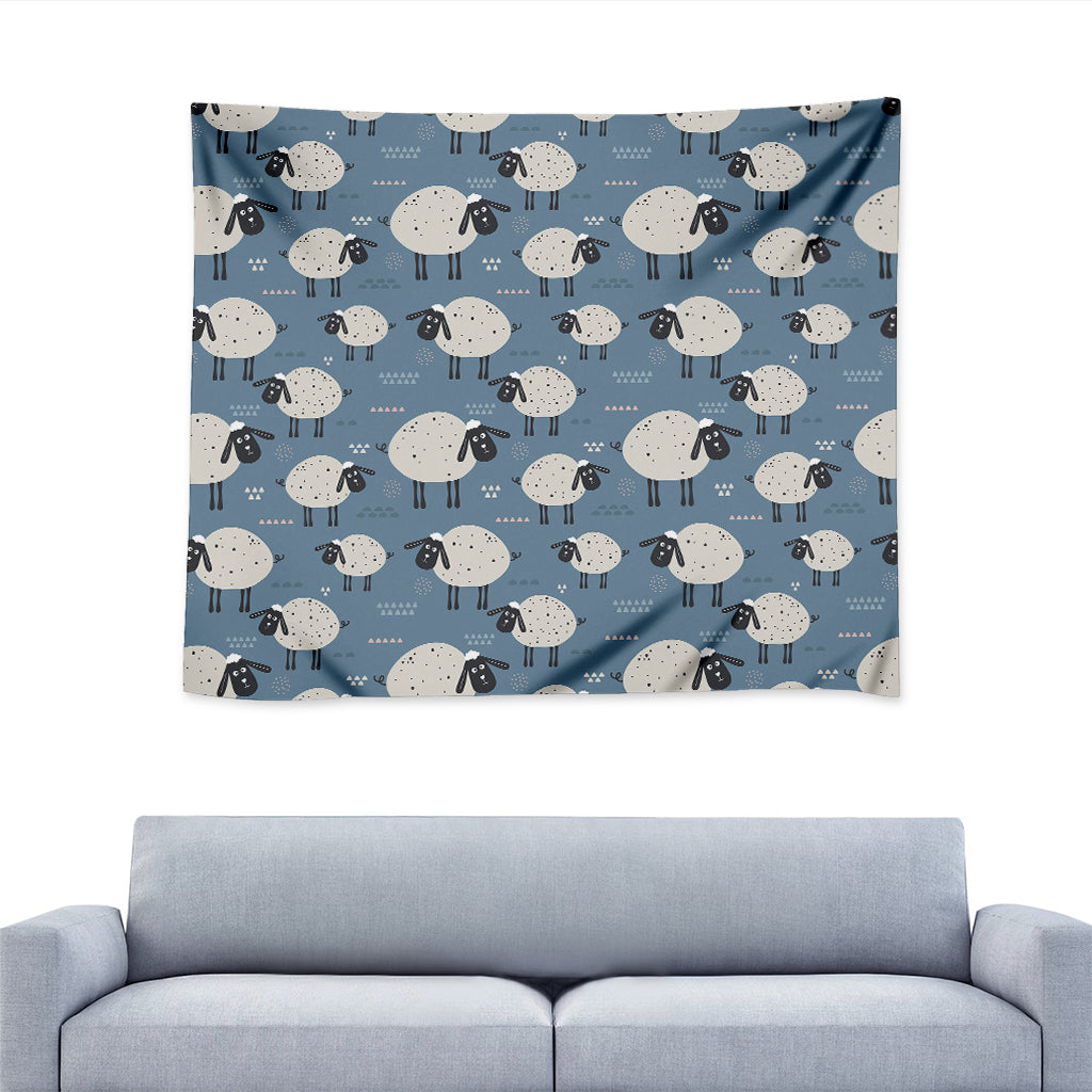 Happy Sheep Pattern Print Tapestry