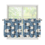 Happy Sheep Pattern Print Tier Curtains
