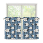 Happy Sheep Pattern Print Tier Curtains