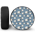 Happy Sheep Pattern Print Tire Cover