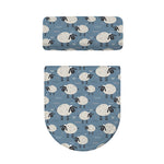 Happy Sheep Pattern Print Toilet Lid And Tank Cover Set