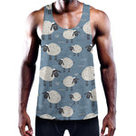 Happy Sheep Pattern Print Training Tank Top
