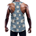 Happy Sheep Pattern Print Training Tank Top