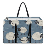Happy Sheep Pattern Print Utility Tote Bag