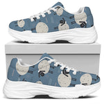 Happy Sheep Pattern Print White Chunky Shoes