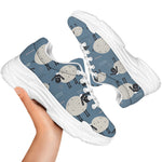 Happy Sheep Pattern Print White Chunky Shoes