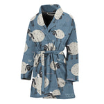 Happy Sheep Pattern Print Women's Bathrobe