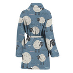 Happy Sheep Pattern Print Women's Bathrobe