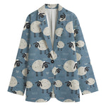 Happy Sheep Pattern Print Women's Blazer