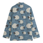 Happy Sheep Pattern Print Women's Blazer