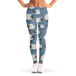 Happy Sheep Pattern Print Women's Leggings