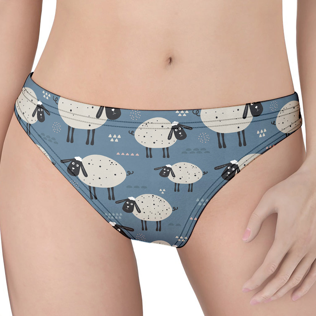 Happy Sheep Pattern Print Women's Thong