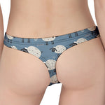 Happy Sheep Pattern Print Women's Thong