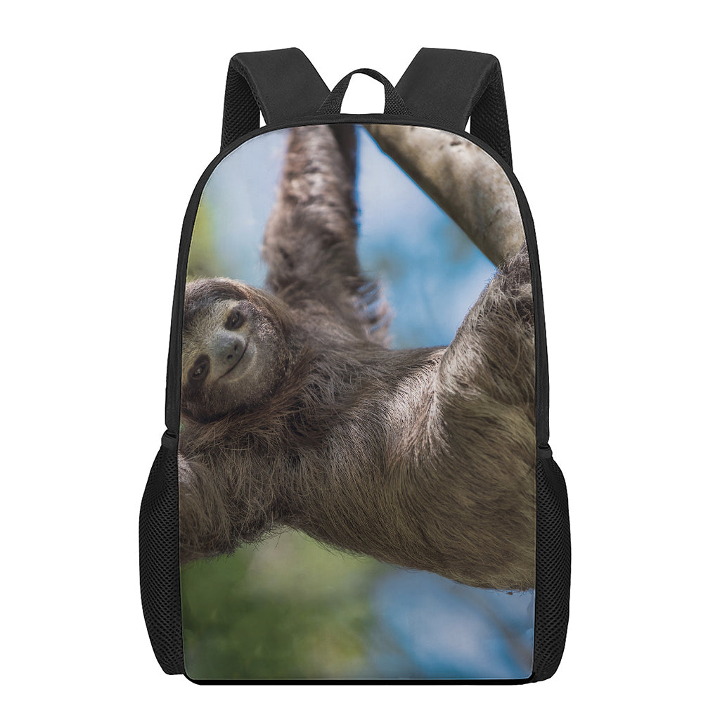 Happy Sloth Print 17 Inch Backpack