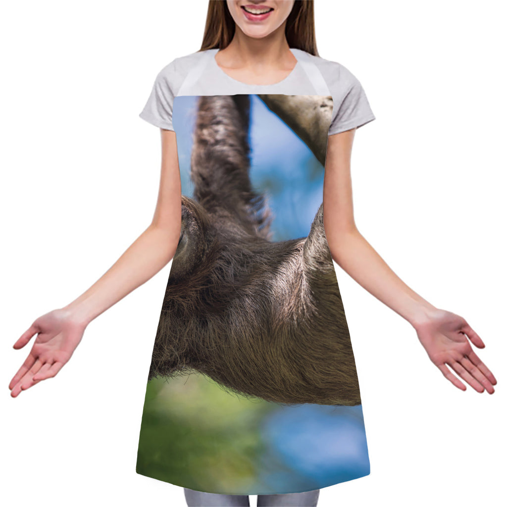 Happy Sloth Print Adjustable Apron