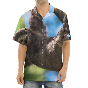 Happy Sloth Print Aloha Shirt