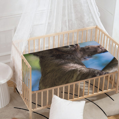 Happy Sloth Print Baby Crib Sheet