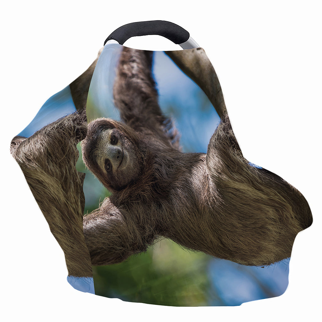 Happy Sloth Print Baby Seat Cover