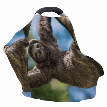 Happy Sloth Print Baby Seat Cover