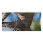 Happy Sloth Print Beach Towel