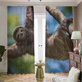 Happy Sloth Print Dimout Pencil Pleat Curtains
