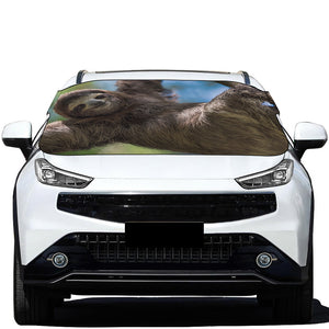 Happy Sloth Print Car Windshield Snow Cover