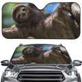 Happy Sloth Print Car Windshield Sun Shade