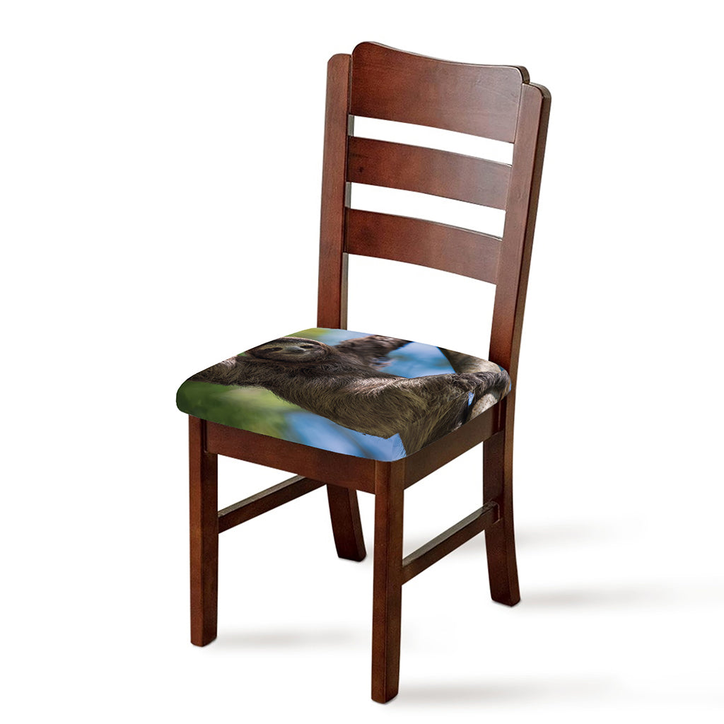 Happy Sloth Print Chair Cushion Cover
