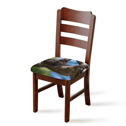 Happy Sloth Print Chair Cushion Cover