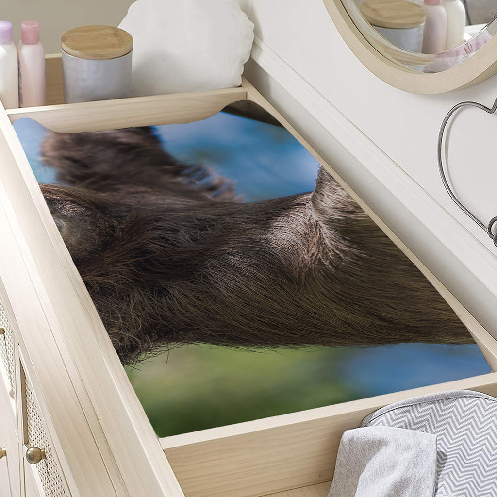 Happy Sloth Print Changing Pad Cover