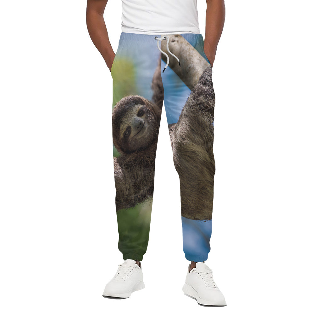 Happy Sloth Print Cotton Pants