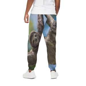 Happy Sloth Print Cotton Pants