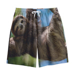 Happy Sloth Print Cotton Shorts