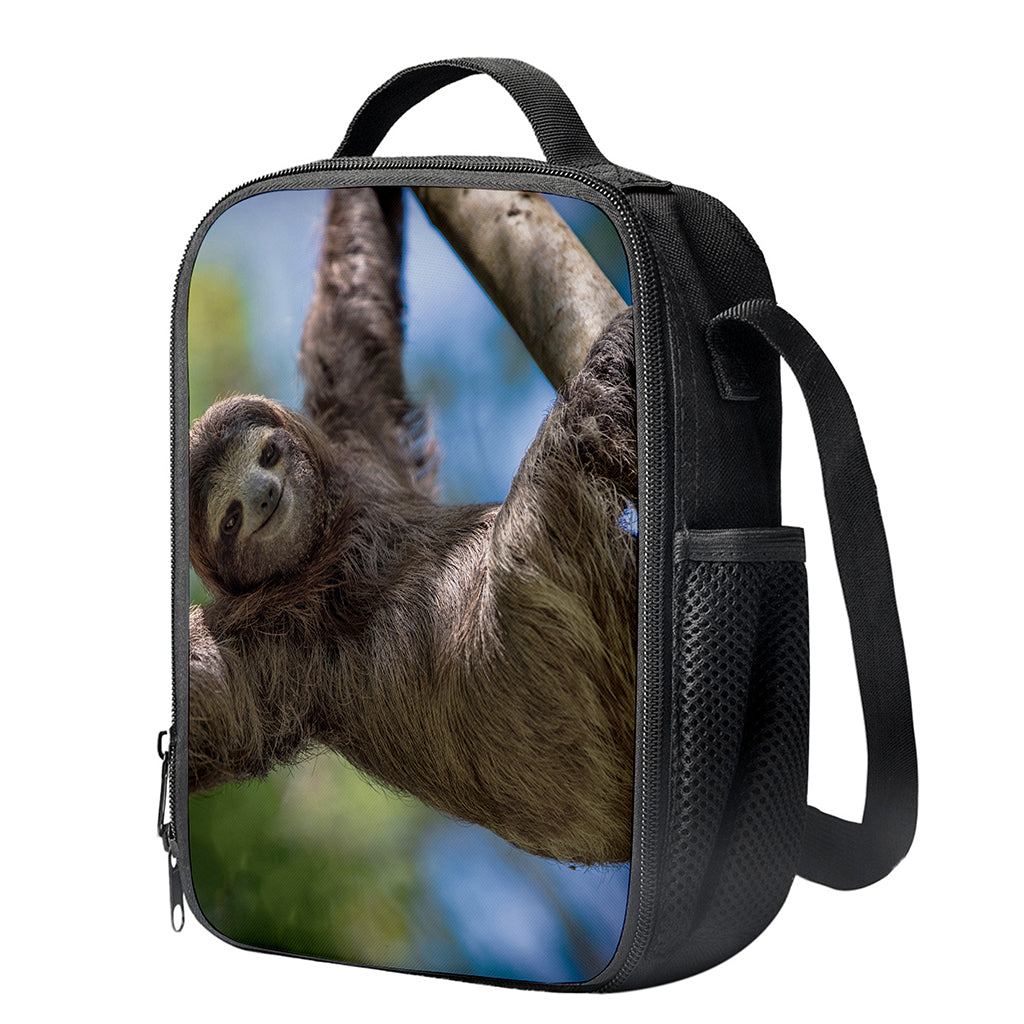 Happy Sloth Print Crossbody Lunch Bag