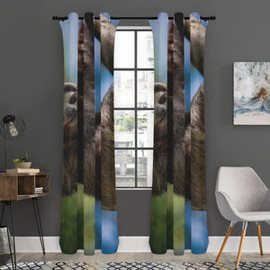 Happy Sloth Print Curtain