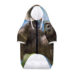 Happy Sloth Print Dog Zip Up Hoodie