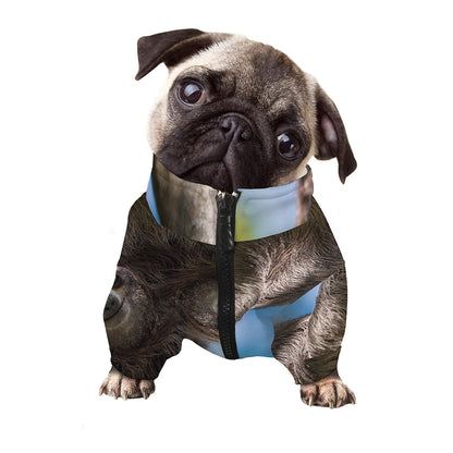 Happy Sloth Print Dog Zip Up Jacket