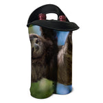 Happy Sloth Print Double Neoprene Wine Tote