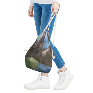 Happy Sloth Print Drawstring Bag